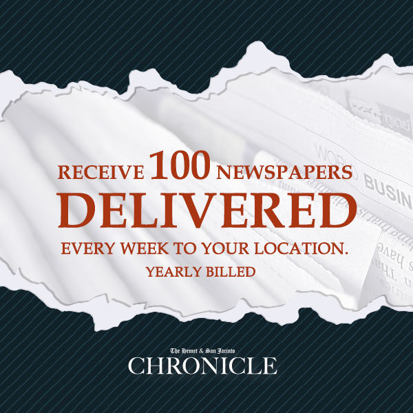 Distribute the paper 100 pcs. yearly - The Hemet & San Jacinto Chronicle