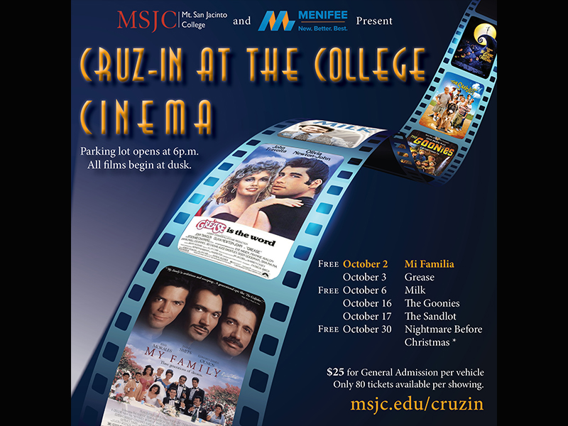 MSJC Foundation, City of Menifee Launch DriveIn Movies in October
