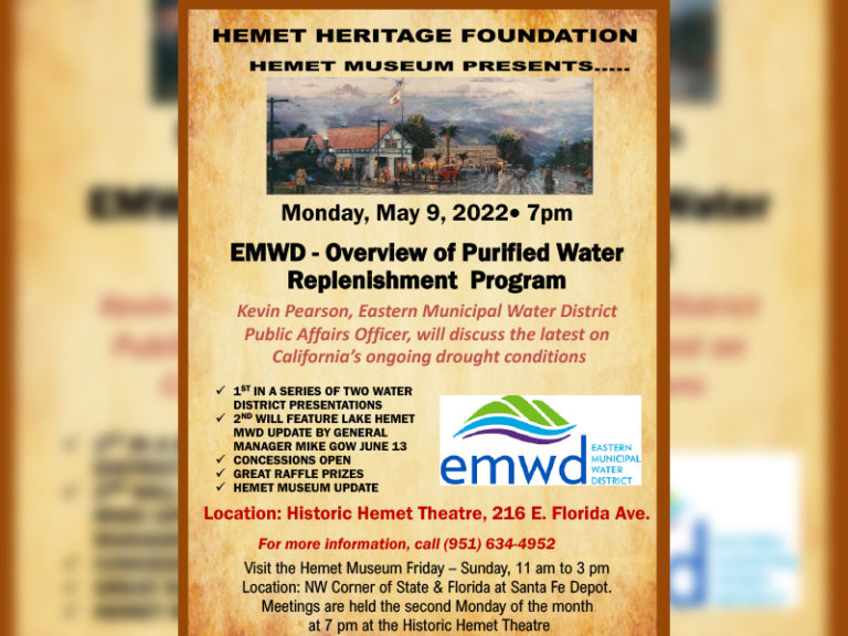 EMWD AND LAKE HEMET WATER DISTRICT PRESENT AN OVERVIEW OF PURIFIED WATER REPLENISHMENT PROGRAM