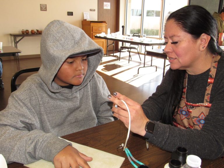 Beading is taught to teens at Soboba