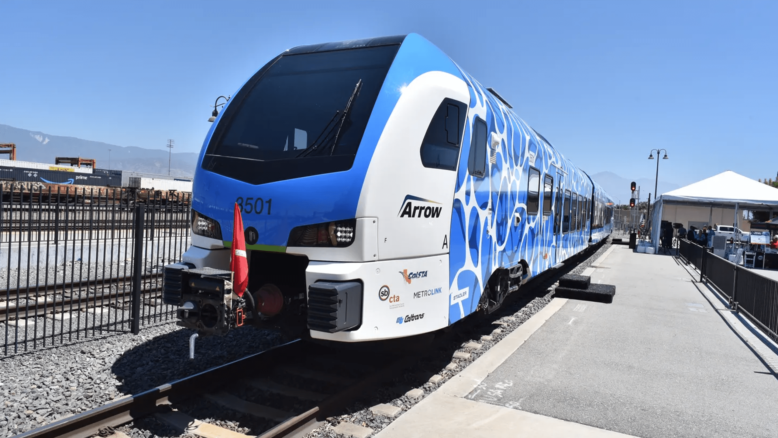 Zero emissions train rolls into the Inland Empire - The Hemet & San ...